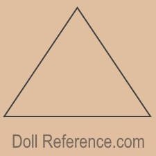 Characteristics Doll Company hard plastic doll mark triangle symbol