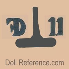 Fouquet & Douville doll mark FD 11, F is backward