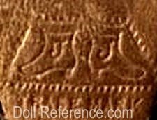 French doll boots mark JJ on pair of boots symbol Trademark