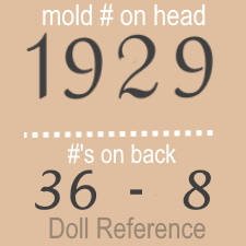 German doll mark 1929, on back 36-8