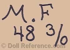 German doll mark M.F 48 3/0