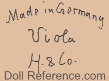 Hamburger & Co. doll mark Made in Germany Viola H & Co.