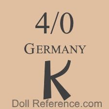 Kreuger dolls mark 4/0 Germany K