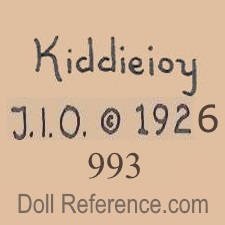 Jeanne Orsini doll mark Kiddiejoy J.I.O.  1926 993