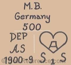 Arthur Schöenau doll mark MB, AS, ASS