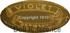 Sears doll mark label Violet Copyright 1910  Germany