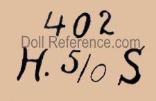 Hermann Steiner doll mark 402 H. 5/0 S