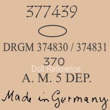 Louis Steiner doll mark 377439 DRGM 374830 / 374831 AM 5 DEP Made in Germany