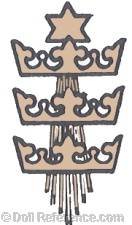 Stollwerch doll mark star above three crowns symbol