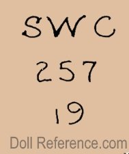Strobel & Wilken Company doll mark SWC 257 19