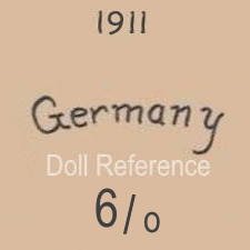 German doll mark 1911 Germany 6/0