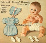 1958 Sears Cameo Baby Peanut doll ad 17"
