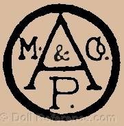 Anger & Moehling Aich Porzellanfabrik doll mark A & M.P. Co.
