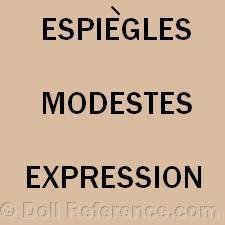Georges De Roussy de Sale doll mark Espiegles, Liberty, Modestes, Expression