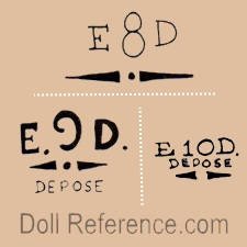 Etienne Denamur doll marks E8D, E9D, E10D Depose
