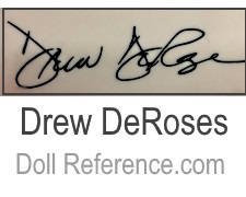 Drew DeRoses porcelain doll mark signature