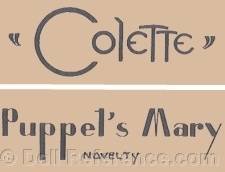 Germaine Douche doll mark Colette, Puppel's Mary
