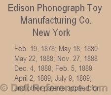Thomas Alva Edison Edison Phonograph Toy Manufacturing Company New York doll mark