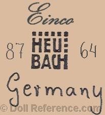 Eisenmann doll mark Einco 87 Heubach 64 Germany
