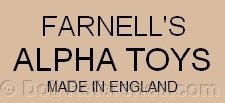 JK Farnell & Company doll mark Alpha Toys Made in England