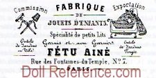 Fétu Ainé doll beds & toys mark label