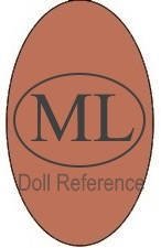 French doll shoe mark M.L. inside an oval