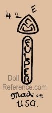 Fulper doll mark CMU inside a triangle Fulper Made in U.S.A