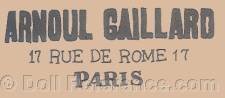 Arnould Gaillard doll mark 17 Rue De Rome Paris