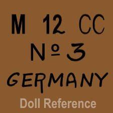 German doll mark M 12 CC No. 3 Germany on a black doll
