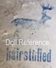 German doll mark a stag or deer symbol hairstuffed