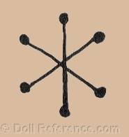German doll mark asterisk symbol or three crossed bars