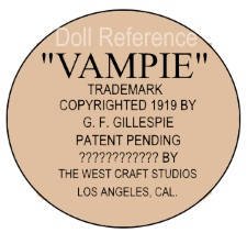 Gordon F. Gillespie chalkware Vampie doll mark 1919
