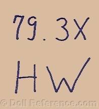 Heinrich Handwerck doll mark 79.3X HW