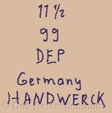 Heinrich Handwerck doll mark 11 1/2 99 DEP Germany Handwerck