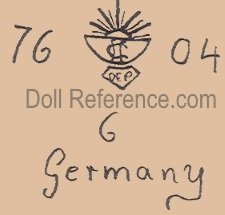 Gebrüder Heubach doll mark 7604 sunrise GH initials DEP Germany