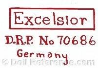 JDK Kestner doll body mark Excelsior D.R.P. No. 70686 Germany