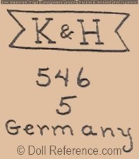 Kley & Hahn doll mark K & H (on a ribbon) 546 5 Germany