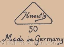 Guido Knauth Doll Factory doll mark Knauth inside a triangle 50 Made in Germany