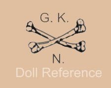 Gebrüder Knoch doll mark GKN, two crossed bones symbol