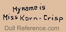 1901 The Korn-Crisp Company Ltd., Miss Korn-Crisp (cereal) doll label