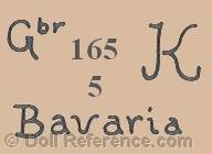 Gebrüder Kuhnlenz doll mark Gbr 162 K 5 Bavaria