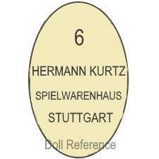 Hermann Kurtz doll shoe mark Hermann Kurtz Spielwarenhaus Stuttgart
