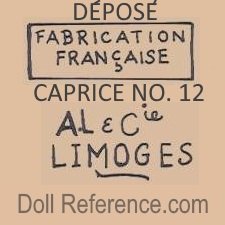 Lanternier doll mark Déposé Fabrication Française Caprice No. 12 AL & Cie Limoges