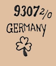 Limbach doll mark 9307 2/0 Germany three leaf clover symbol