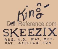 Live Long Toys Company doll mark King Skeezix Reg. U.S. Pat. Off. Pat. Applied For