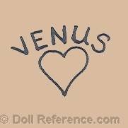 Gebruder Lokesch doll mark Venus over a heart symbol