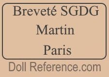 Benoit Martin fashion lady doll mark label Breveté SGDG Martin Paris