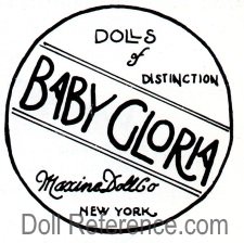 Maxine Doll Company doll mark label Dolls of Distinction Baby Gloria Maxine Doll Co New York