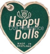 Peggy Nesbit doll mark label Happy Days Scotland