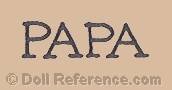 Pápa Pottery doll mark PAPA
